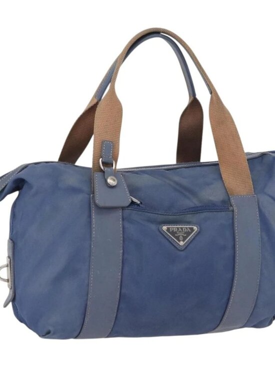 Prada Handbags - PRADA Hand Bag Nylon Blue Silver Auth mr2051